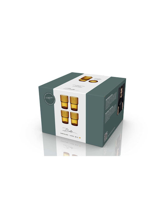 Bitz Set Gläser Kaffee/Freddo / Wasser aus Glas in Honig Farbe 380ml 4Stück