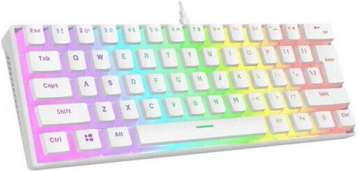 Rampage Radiant K11 RGB Wireless Gaming Mechanical Keyboard 60% with Outemu Red switches and Illuminated keys (English US) White