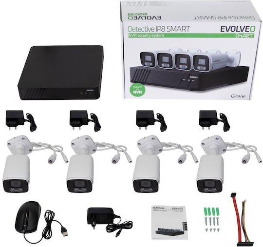 Evolveo Surveillance System 4 Cameras Cameras IP 1080p with Recorder NVR ALZ39008.8595683202848