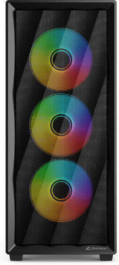 Sharkoon VK4 ARGB Gaming Midi Tower Κουτί Υπολογιστή με Πλαϊνό Παράθυρο Μαύρο