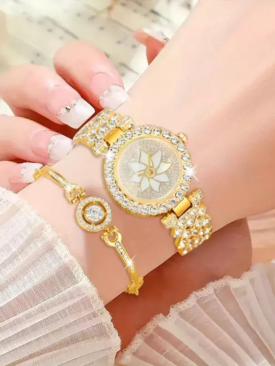 Women's Watch with Gold Metal Bracelet