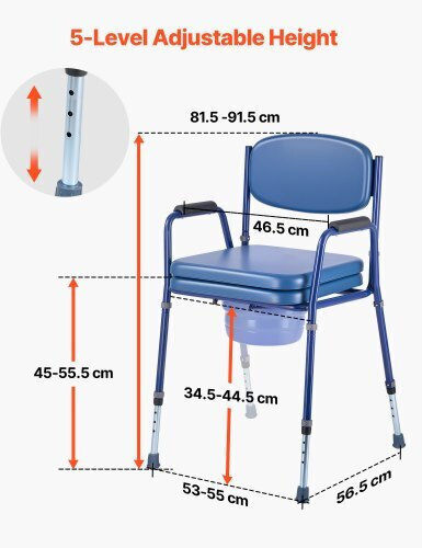 Vevor Καρέκλα Τουαλέτας με Πλάτη 5ml WLKBSGRZD181DP3GE001V0