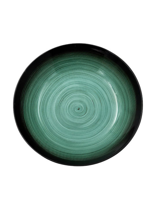 Sidirela Decoration Porcelain Salad Bowl Green 23x23cm