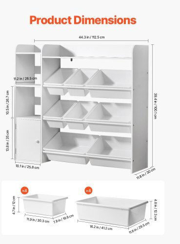 Vevor Toy Storage System made of Plastic White 1pcs