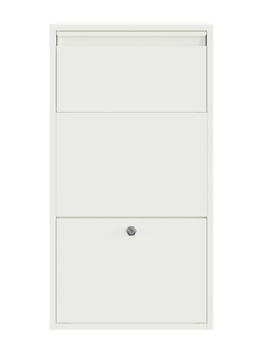 vidaXL Außenbereich Briefkasten Metallisch in Weiß Farbe 44x22x82cm