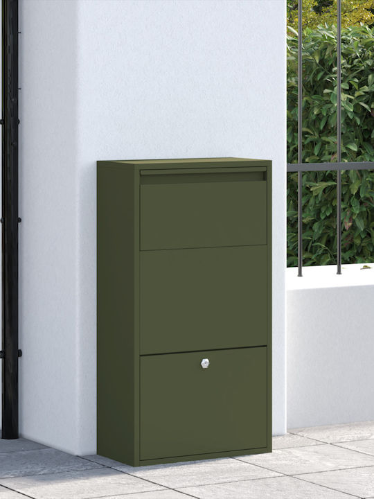vidaXL Außenbereich Briefkasten Metallisch in Grün Farbe 44x22x82cm