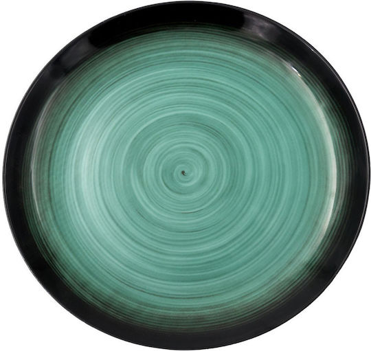 Sidirela Decoration Plate Pasta made of Porcelain Green with Diameter 27cm