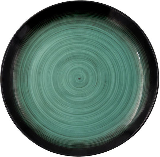 Sidirela Decoration Plate Pasta made of Porcelain Green with Diameter 27cm