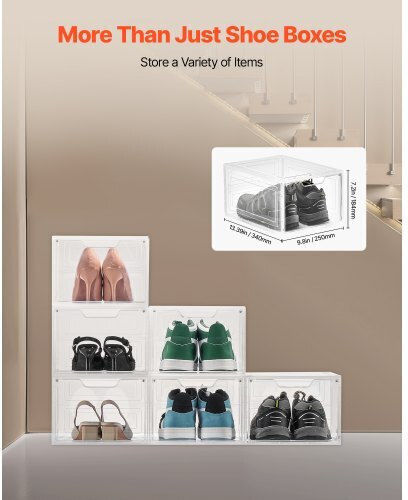 Vevor Plastic Storage Case for Shoes 6pcs