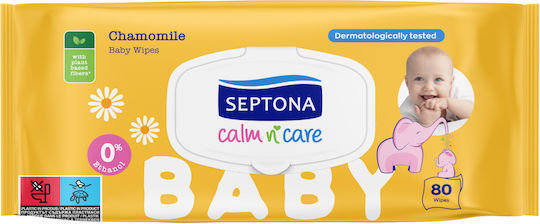 Septona Calm & Care Бебешки кърпички без алкохол и парабени 3x80бр