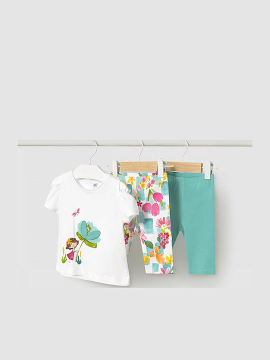 Kinder-Set mit Leggings Sommer 3Stück Blau