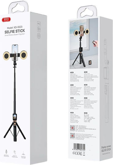XO SS23 Selfie Stick Τρίποδο Κινητού Bluetooth με Φωτισμό Μαύρο