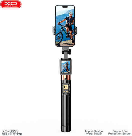XO SS23 Selfie Stick Τρίποδο Κινητού Bluetooth με Φωτισμό Μαύρο