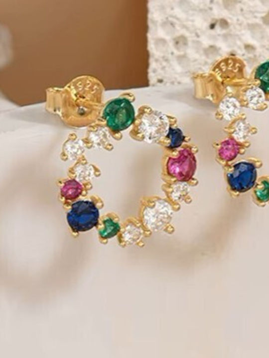 By Queen Cercei Argint Carfota Cerc Rotund Placat Cu Aur Zircon