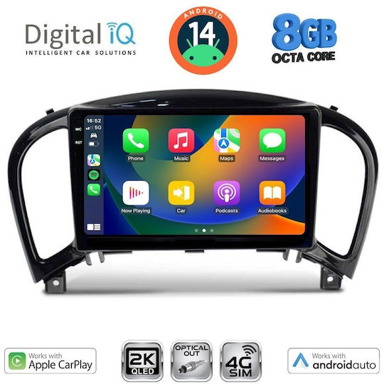 Digital IQ Ηχοσύστημα Αυτοκινήτου για Nissan Juke 2009-2020 (Bluetooth/USB/WiFi/GPS/Apple-Carplay/Android-Auto) με Οθόνη Αφής 9"