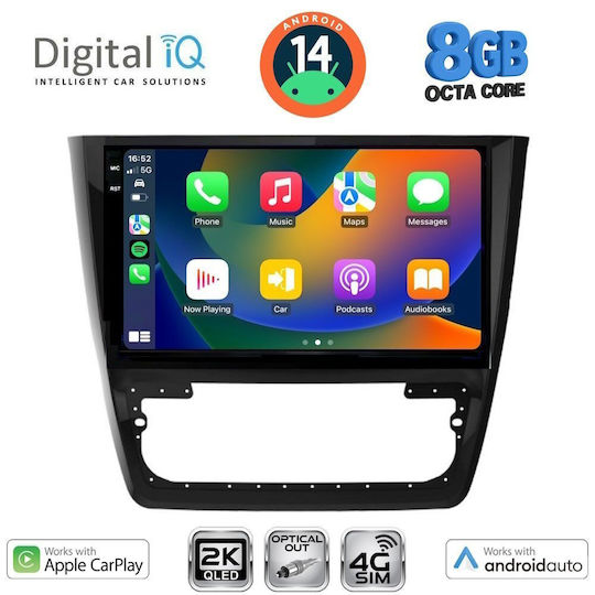 Digital IQ Car Audio System for Skoda Yeti 2014 (Bluetooth/USB/WiFi/GPS/Apple-Carplay/Android-Auto) with Touch Screen 10"