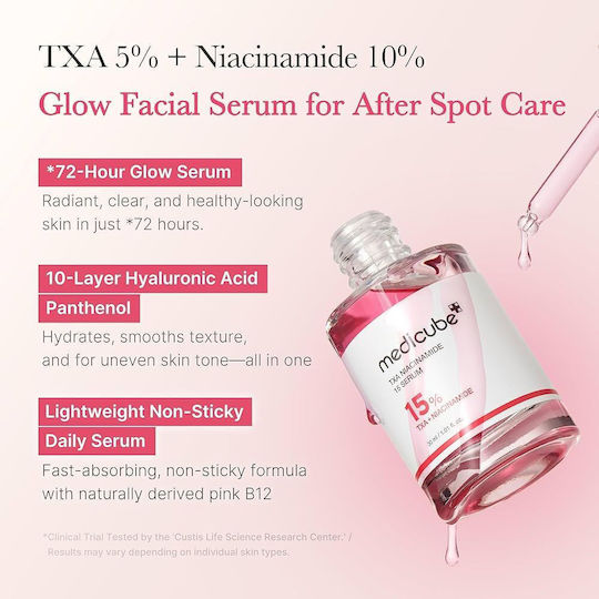 Medicube TXA Niacinamide 15 Soothing & Moisturizing Serum Face with Niacinamide & Hyaluronic Acid for Radiance & Dark Spots 30ml