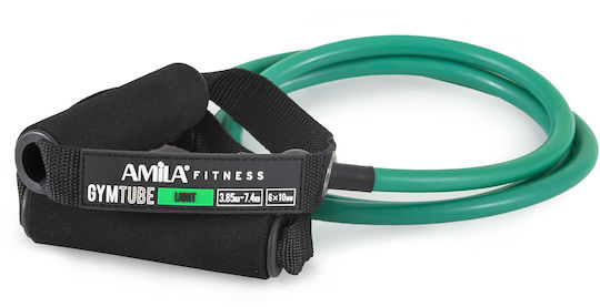 AMILA Resistance Band Gymtube Light with Handles Green 1.4m