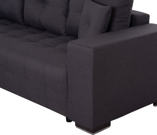 Trendston Colțar Canapea Pat cu Colțul stâng & Spațiu de Depozitare Gri 298x177x95cm.