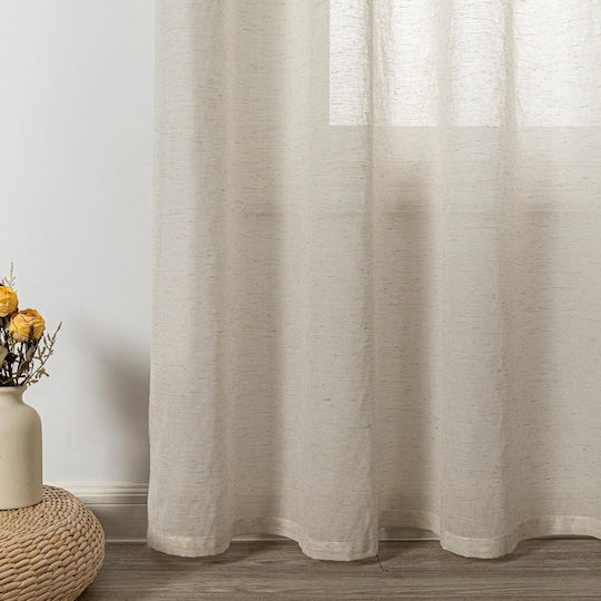Σετ Κουρτίνες με Τρουκς 2 Pieces Λευκές 140x245εκ.