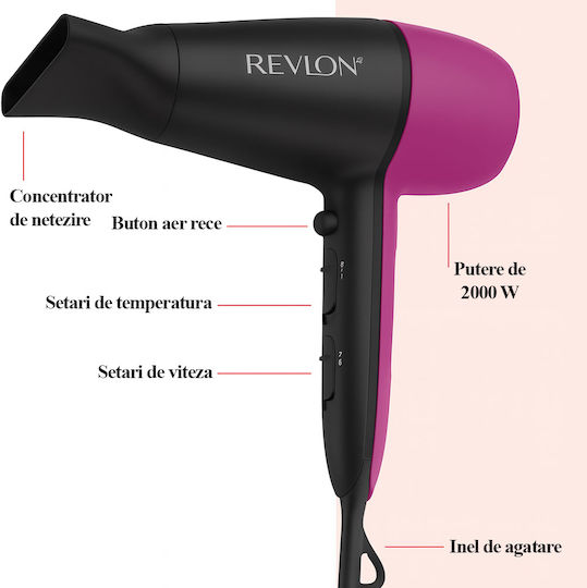 Revlon Easy Heat Ionic Επαγγελματικό Πιστολάκι Μαλλιών 2000W