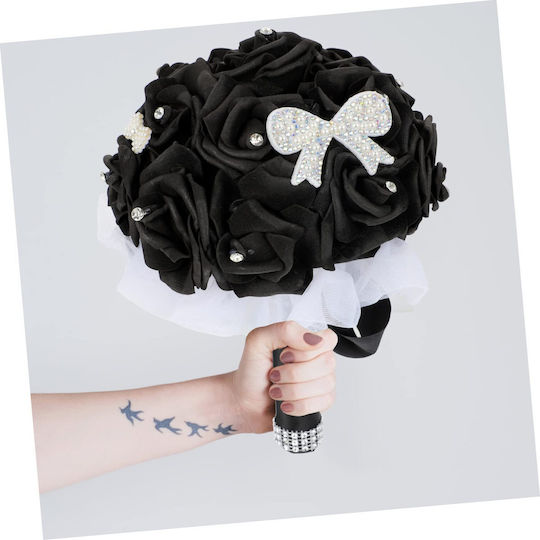 Artificial Wedding Bouquet Crystals Photo Prop Decoration Black