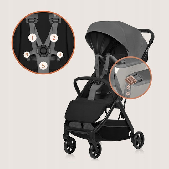 Lionelo Julie Air Kinderwagen Geeignet ab 6+ Monaten Gray Stone