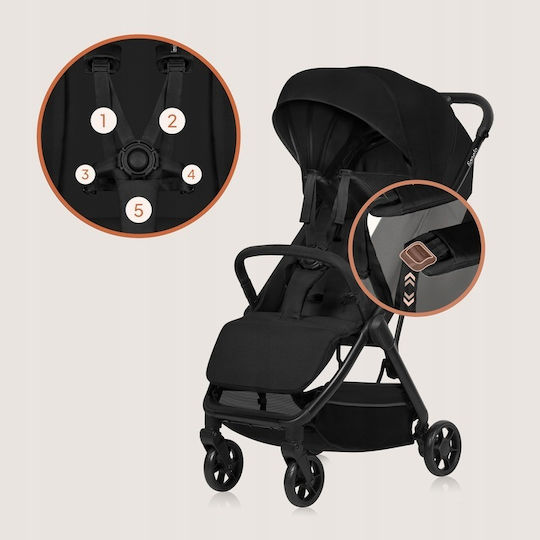 Lionelo Julie Air Baby Stroller Suitable from 6+ Months Black Onyx