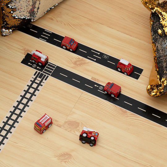 ikonka Fire Truck Set with Pull Back for 3+ Years