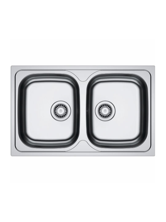 Franke Spark 620 3011585003 Drop-In Sink Inox Satin W78xD43.5cm Silver