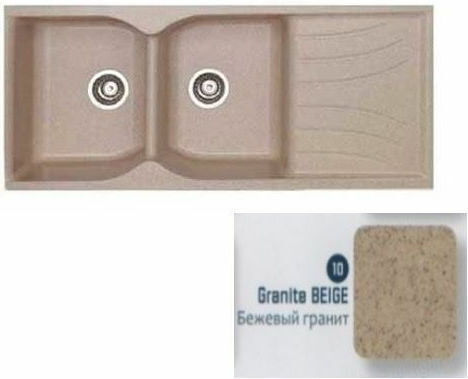 Chiuvetă încastrată Sanitec Classic 332 Granit Sintetic W115xD50cm Granit Bej