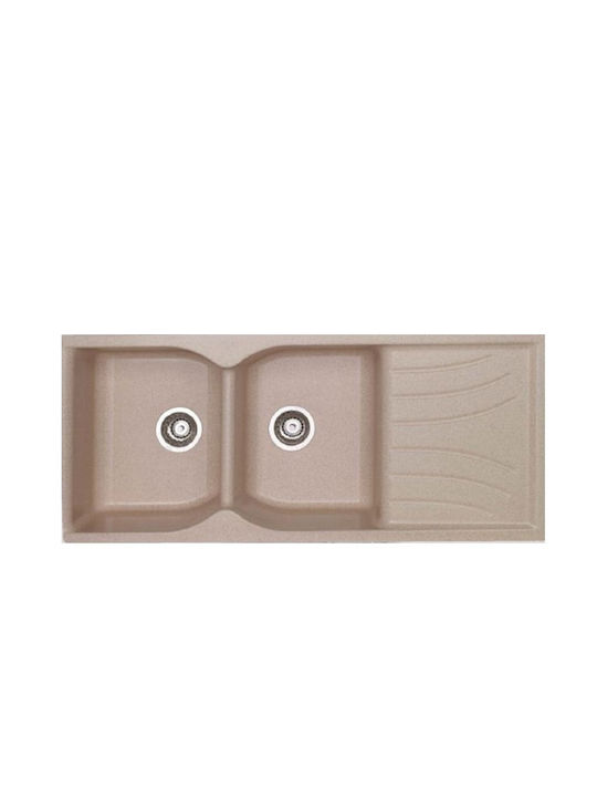 Sanitec Classic 332 Inset Sink Synthetic Granite W115xD50cm Granite Beige