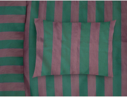 Dimcol Set Single 3buc 160x240cm Stripes 156 Green / Antique Pink