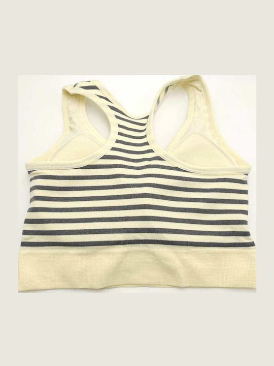 Women's Athletic Sports Bra Soft Yellow with Light Padding