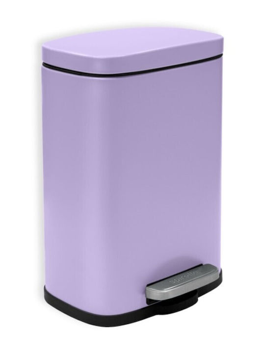 Dimitracas Akira Metallic Bathroom Basket Soft Close 5lt Purple