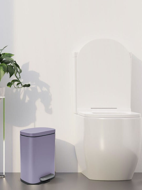 Dimitracas Akira Metallic Bathroom Basket Soft Close 5lt Purple