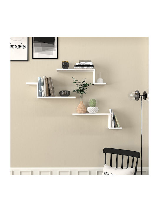 Lowa White Wall Shelves (3 Pieces) 57.7x14.5x18cm