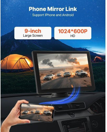 Car Stereo Vevor Radio Carplay Touch Screen 9 Apple Android Automatic Reverse Camera