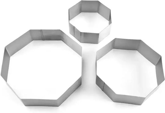 Set 3 Forme Hexagonale Pentru Tort Abyz 19.5 15 10 Cm Înălțime 4.5 Cm Pentru Copt Decorat Crearea Deserturilor Unice