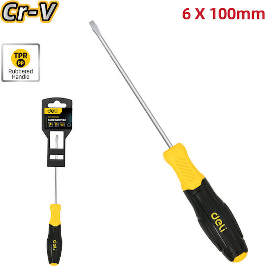 Deli Magnetic Screwdriver Straight Size 6x100mm