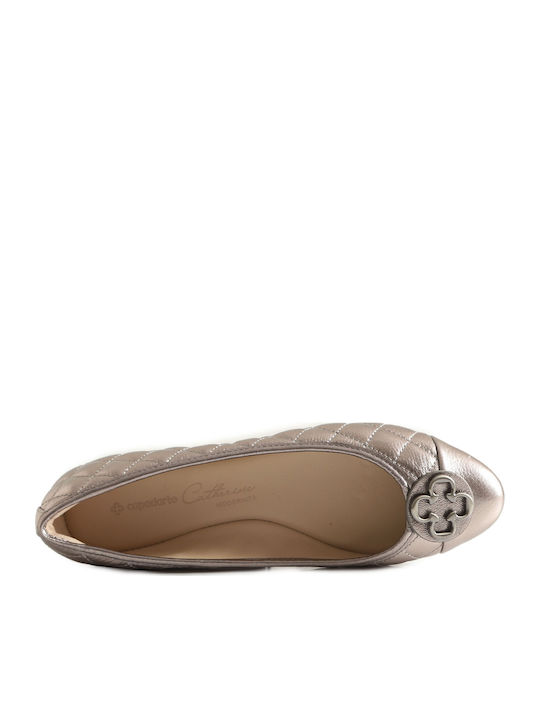 Leather Ballerinas Gray