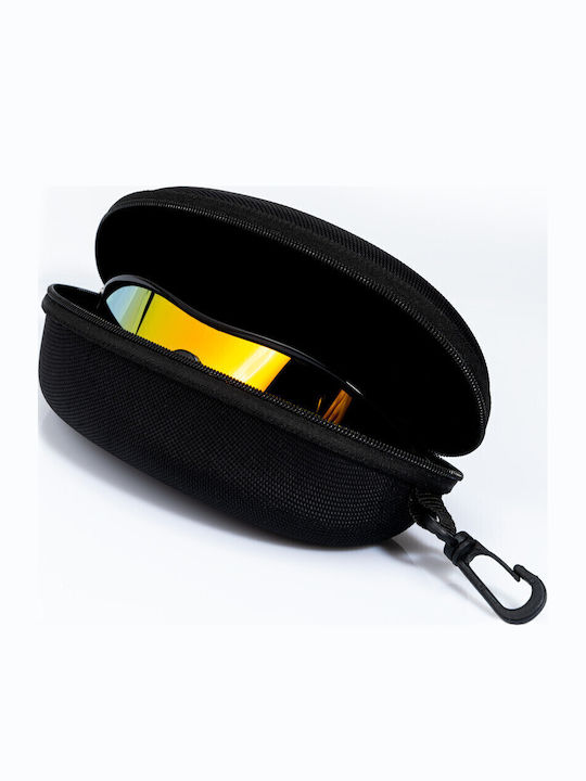 6 Spots Unisex Sunglasses with Black Plastic Frame and Multicolour Mirror Lens 6SPBVGF
