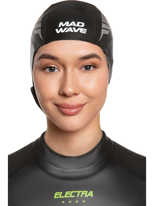 Mad Wave Adult Swimming Cap Polyester Black