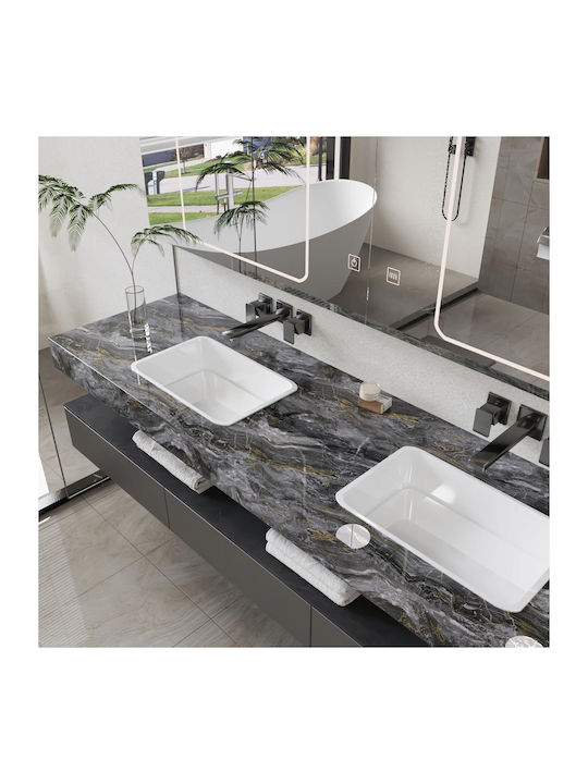 Self-adhesive Pvc Furniture Wallpaper Black Gold Marble Matte 30x200 Cm
