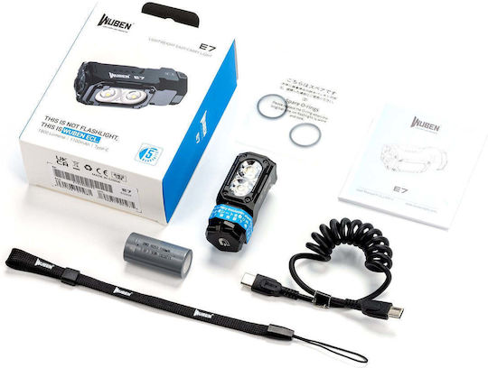 Wuben Επαναφορτιζόμενος Φακός LED IP68 με Μέγιστη Φωτεινότητα 1800lm