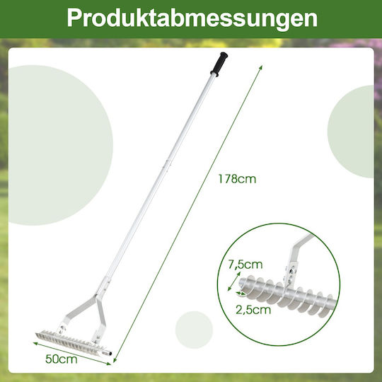 Costway NP12138 Gartenrechen Bogenharke mit Stiel