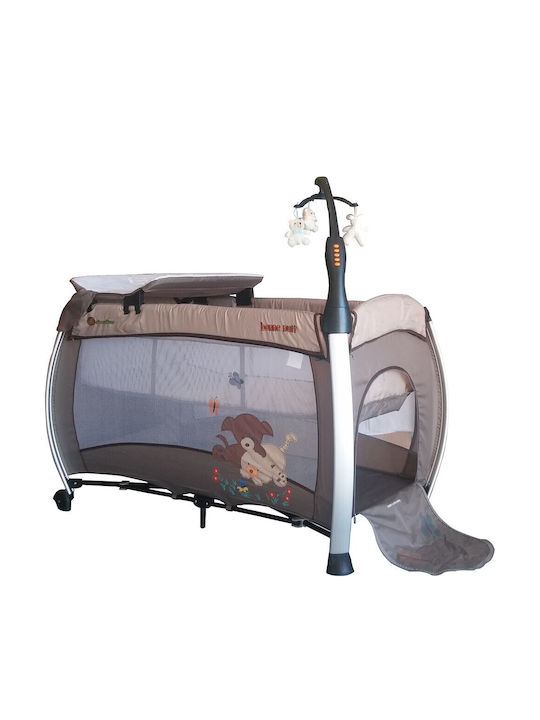 Beboulino Bonne Nuit Playpen 2 Levels with Changing Table Brown 120x60cm