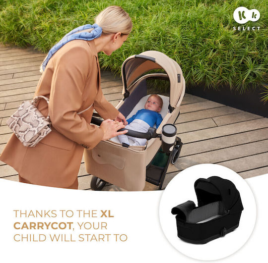 Kinderkraft Yoxi Ρυθμιζόμενο Καρότσι 3 σε 1 Kατάλληλο για Nεογέννητο Μαύρο 10.9kg