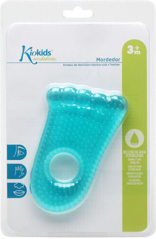 Kiokids Pată de Masaj Dentar cu Apă din Silicon pentru 3 Luni+ Albastru