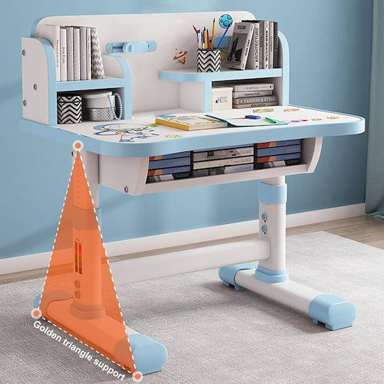 Kids Desk made of Melamine White-Light Blue 75.5x48.5x101cm
